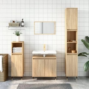 Mobile da bagno rovere sonoma 58x33x60 cm in legno multistrato