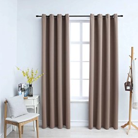 Tende Oscuranti Con Anelli Metallo 2pz Grigio Talpa 140x175 Cm /