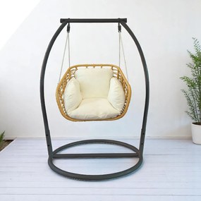 JURA - dondolo un posto con struttura in metallo bianca o antracite