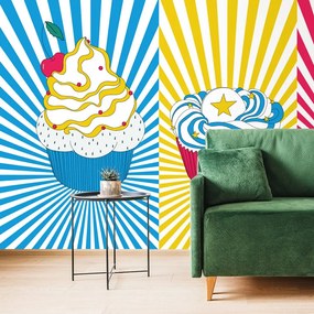 Carta da parati – Cupcakes pop art