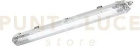 Plafoniera stagna led atlantic silver 1 luce attacco t8 i incluso i...