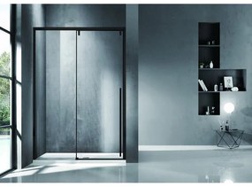 Kamalu - porta doccia 120cm scorrevole con profilo nero vetro 8mm | ksa4000n