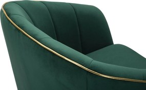 Poltrona Paris 62x58x78 cm in Legno Spugna Metallo e Poliestere Verde e Oro...