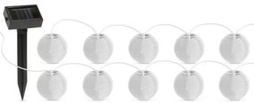 Catena LED solare 10xLED/1,2V 300mAh 3,7m IP44 bianco freddo