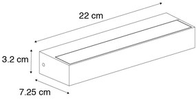Lampada da parete moderna marrone ruggine con LED IP65 - Hannah