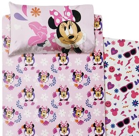 Completo letto singolo Minnie Smile Disney in cotone  Colore Rosa, Dimensioni e Misure Singolo