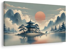 Quadro su tela – Tempio giapponese e lago
