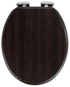 WENKO 22015100-WC sedile WC WENGE 35,5x42,5 cm marrone/argento