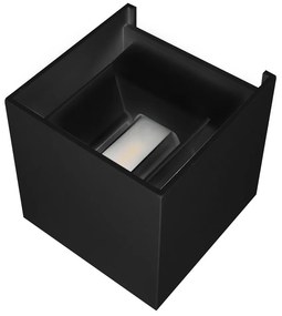 Applique Led cubo da parete 12W Singola emissione Nero IP54 CCT temperatura colore regolabile M LEDME