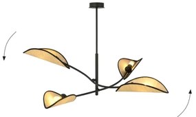 Lampadario a sospensione con supporto rigido LOTUS 4xE14/10W/230V nero/beige