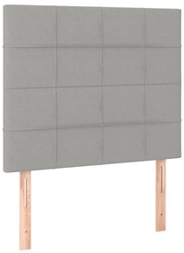 Giroletto a molle con materasso grigio chiaro100x200 cm tessuto