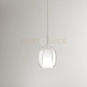 Vetro 1 luce attacco e27 trasparente rain d.17,5cm rosone acquist...