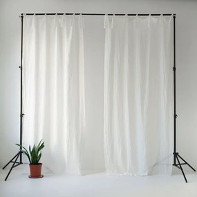 Tenda leggera in lino bianco con passanti Daytime, 250 x 130 cm White - Linen Tales