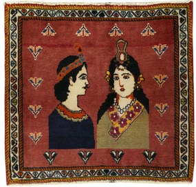 Shiraz Tappeto persiano 70x60 Rosso (Iran) Annodato A Mano