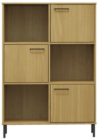 Libreria con gambe metallo marrone 90x35x128,5 cm massello oslo