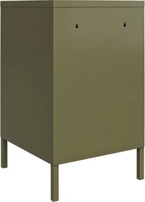 Comodino in metallo color kaki Bradford - Støraa