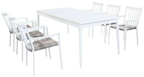 IMPERIUM - set tavolo in alluminio cm 200/300x90x76 h con 6 sedute
