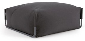 Kave Home - Pouf divano modulare 100% outdoor Square grigio scuro e alluminio nero 101 x 101 cm