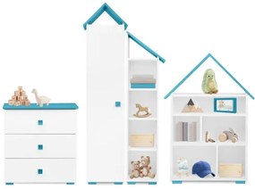 Armadietto PABIS 87x83 cm bianco/blu