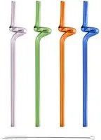 Set 4 cannucce vetro colorate 21 cm con scovolino