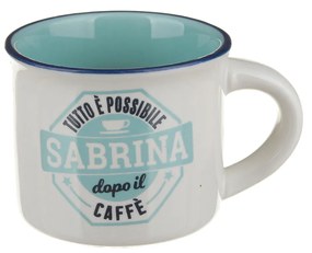 Tazzina caffè con nome Sabrina in gres porcellanato