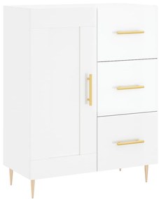 Credenza 69,5x34x90 cm in legno multistrato bianco lucido