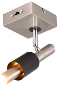 Faretto LED nero e argentato 20,5x10 cm Ikaris – Trio Select
