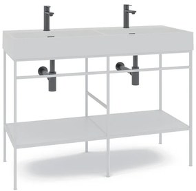Mobile sottolavabo e lavabo Outline per doppia vasca bianco L 120 x H 89 x P 45.5 cm
