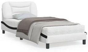 Giroletto Con Testiera Nero E Bianco 90x190 Cm İn Similpelle /