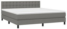 Giroletto a molle con materasso grigio scuro 160x200 cm tessuto