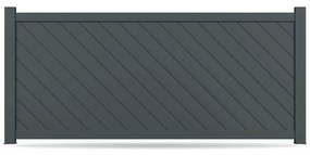 Recinzione, alluminio, modello Torino, Antracite, 500 x 500 mm, configura individualmente