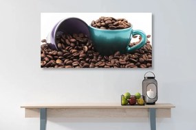 Stampa su tela – Tazze con chicchi di caffè