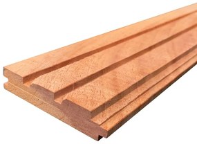 Pannello decorativo MIBAWOOD da esterno rosso in legno H 8 x L 220 cm, 5 pezzi