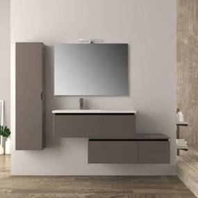 Mobile bagno 140 cm sospeso grigio talpa Slide