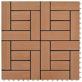 Set 11 Piastrelle İn Wpc 30 X 30 Cm 1 Mq Marrone /