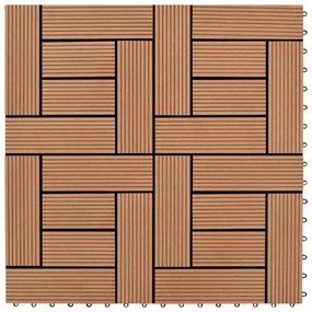 Set 11 Piastrelle İn Wpc 30 X 30 Cm 1 Mq Marrone /
