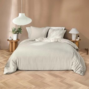 Set copripiumino e federa beige in microfibra per letto matrimoniale ed esteso 240x220 cm Azura – douceur d'intérieur