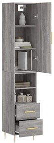 Credenza grigio sonoma 34,5x34x180 cm in legno multistrato