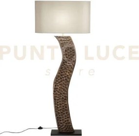 Lampada da terra in legno acacia 171x70cm 1 luce attacco e27