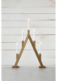 Markslöjd 706161 - Candelabro natalizio BJURFORS 5xE10/3W/230V marrone