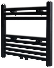 Radiatore Centrale Portasciugamano Dritto Nero 480 X 480 Mm /