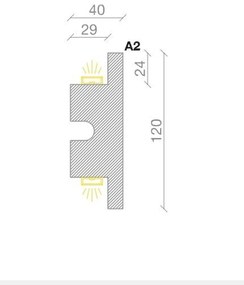 Cornice Pitturabile per Illuminazione Bidirezionale per Strisce LED da 115m Variante Lunghezza 115 Metri