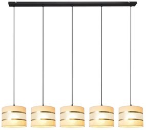 Lampadario a sospensione con filo HELEN 5xE27/15W/230V color crema/nero/oro