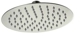 Kit doccia satinato con braccio 35 e soffione 25 in acciaio inox Gemini