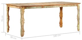 Tavolo da pranzo 180x90x76 cm in legno massello di recupero
