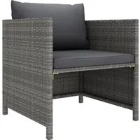 Divano da Giardino con Cuscini Grigio in Polyrattan 313496