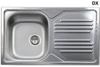 Lavello incasso acciaio inox 1 vaschetta cm 86 gocciolatoio dx