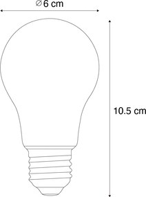 Set di 5 lampadine LED E27 dimmerabili A60 trasparenti 7,2W 1521 lm 3000K