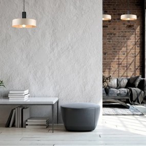 Lampadario a sospensione con filo LATTE 1xE27/60W/230V beige/nero