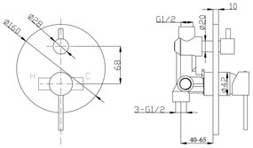 Sapho - Miscelatore doccia da incasso KAI cromo lucido